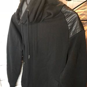Black H&M sweatshirt w/ pleather shoulders/elbows